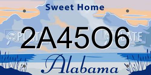 2A45O6 Alabama License Plate