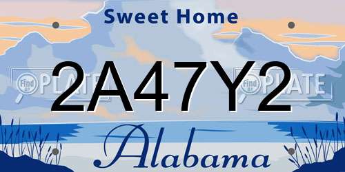 2A47Y2 Alabama License Plate