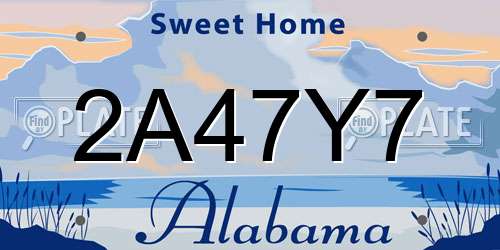 2A47Y7 Alabama License Plate