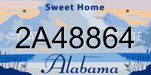 2A48864 Alabama License Plate