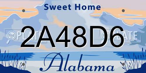 2A48D6 Alabama License Plate