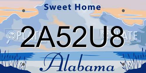 2A52U8 Alabama License Plate