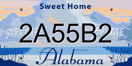 2A55B2 Alabama License Plate
