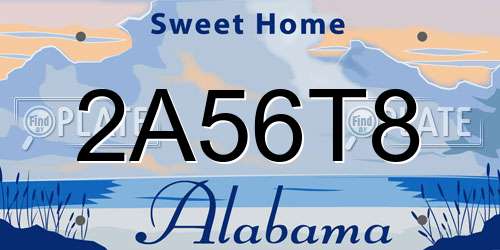 2A56T8 Alabama License Plate