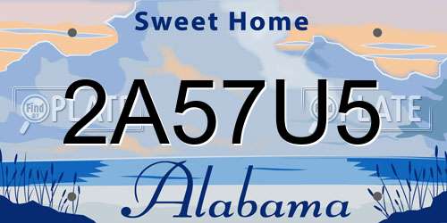 2A57U5 Alabama License Plate
