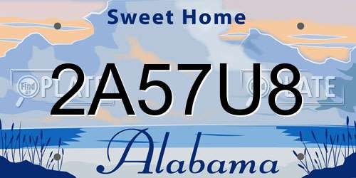 2A57U8 Alabama License Plate