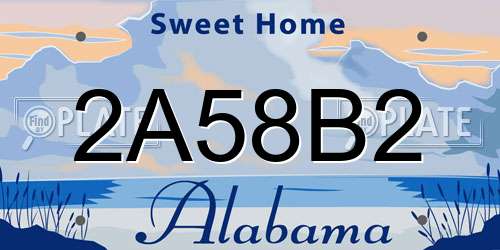 2A58B2 Alabama License Plate