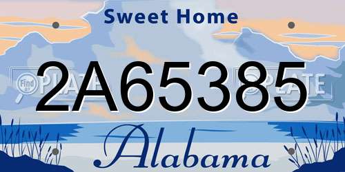 2A65385 Alabama License Plate