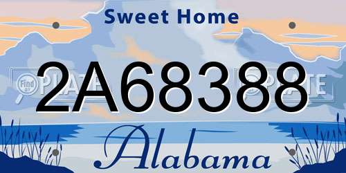 2A68388 Alabama License Plate