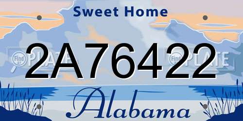 2A76422 Alabama License Plate