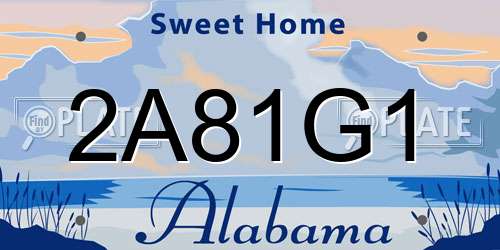 2A81G1 Alabama License Plate