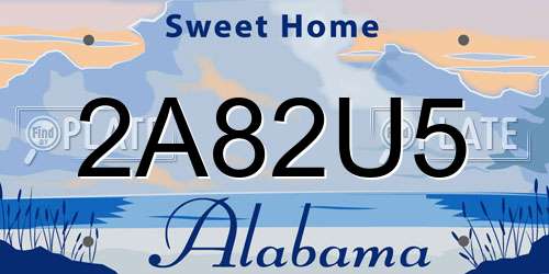 2A82U5 Alabama License Plate