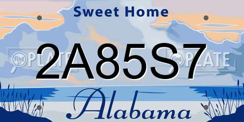 2A85S7 Alabama License Plate