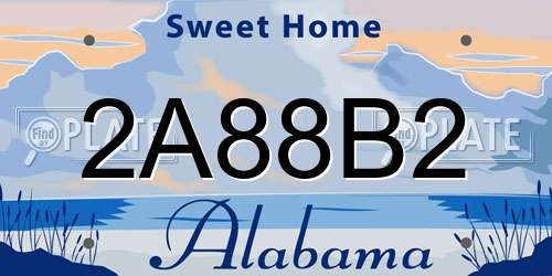 2A88B2 Alabama License Plate