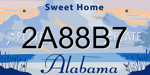 2A88B7 Alabama License Plate