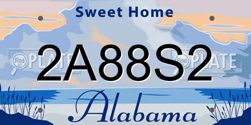 2A88S2 Alabama License Plate