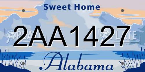 2AA1427 Alabama License Plate