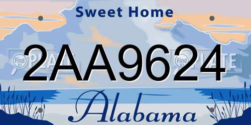 2AA9624 Alabama License Plate