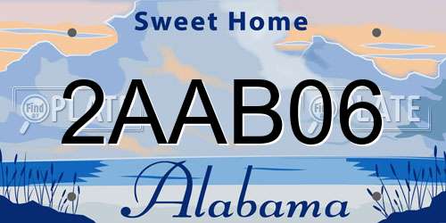 2AAB06 Alabama License Plate