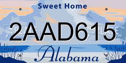 2AAD615 Alabama License Plate