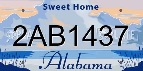 2AB1437 Alabama License Plate