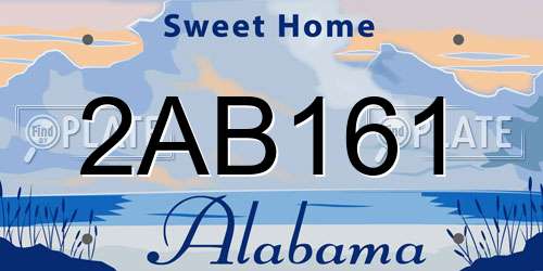 2AB161 Alabama License Plate