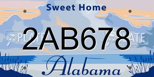 2AB678 Alabama License Plate