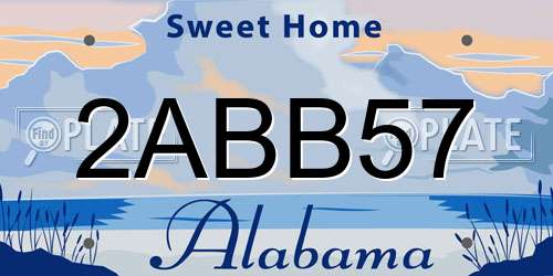 2ABB57 Alabama License Plate