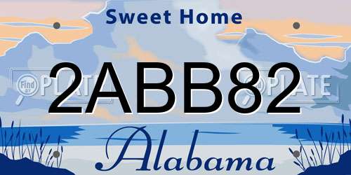 2ABB82 Alabama License Plate
