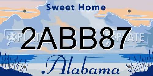 2ABB87 Alabama License Plate