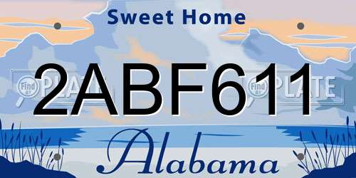 2ABF611 Alabama License Plate