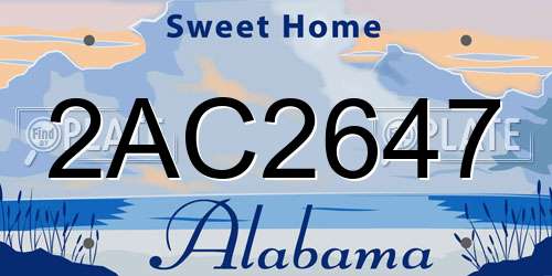 2AC2647 Alabama License Plate