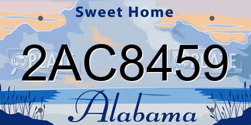 2AC8459 Alabama License Plate