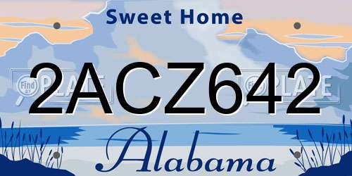2ACZ642 Alabama License Plate