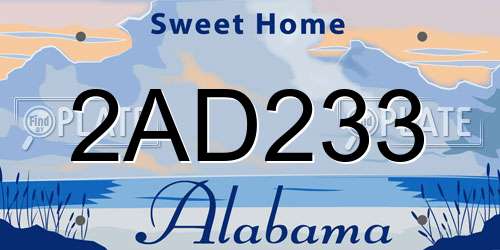 2AD233 Alabama License Plate