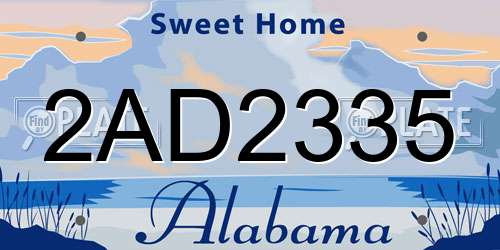 2AD2335 Alabama License Plate
