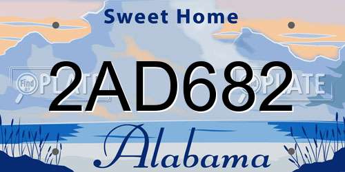 2AD682 Alabama License Plate