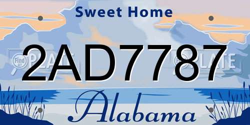 2AD7787 Alabama License Plate