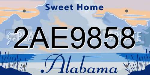 2AE9858 Alabama License Plate