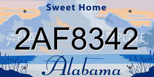 2AF8342 Alabama License Plate
