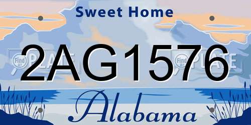 2AG1576 Alabama License Plate