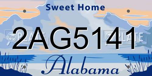 2AG5141 Alabama License Plate