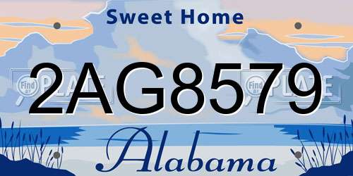 2AG8579 Alabama License Plate