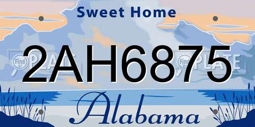 2AH6875 Alabama License Plate