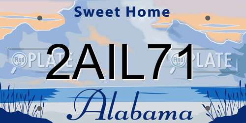 2AIL71 Alabama License Plate