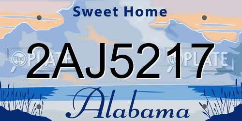 2AJ5217 Alabama License Plate