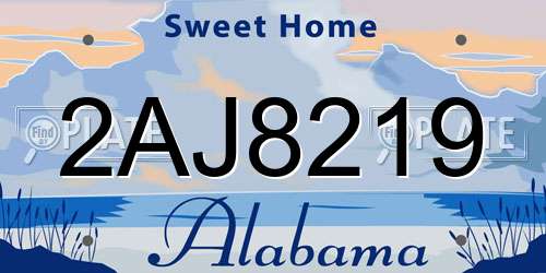 2AJ8219 Alabama License Plate