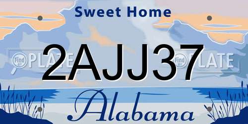 2AJJ37 Alabama License Plate