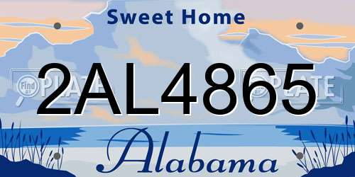 2AL4865 Alabama License Plate