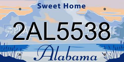 2AL5538 Alabama License Plate